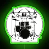 Vibrant RGB neon drummer design for music lovers and drummers