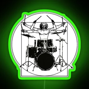 Vitruvian Drummer Design Drummer Gift RGB Neon Sign