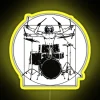 RGB LED Lighted Musician Decor with Color-Changing Vitruvian Drumming Inspiration