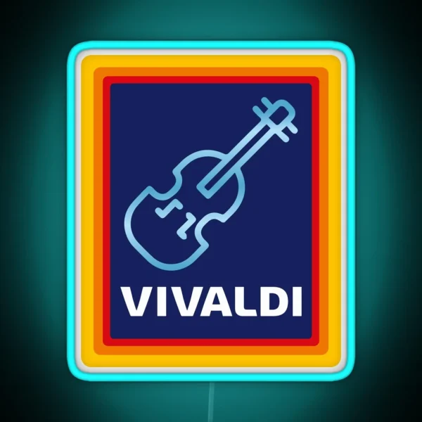 Vivaldi Grocery Store Violin RGB Neon Sign