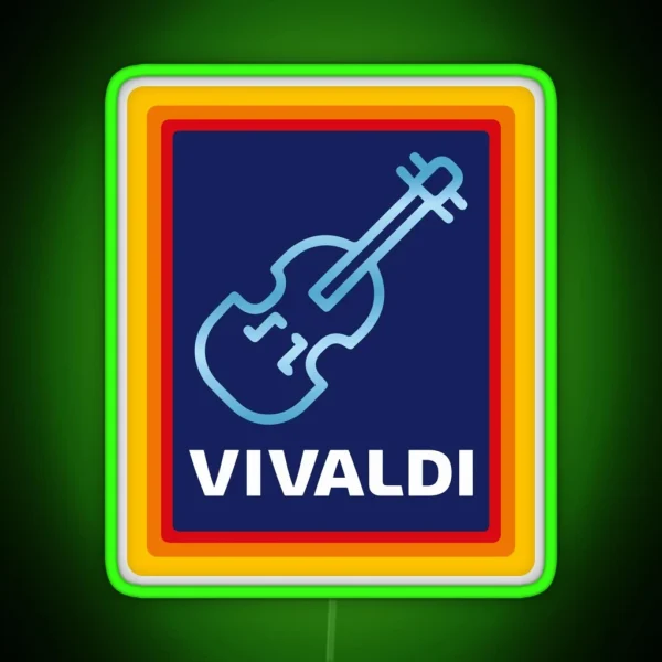 Vivaldi Grocery Store Violin RGB Neon Sign