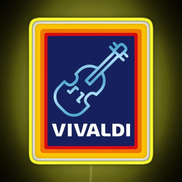 Vivaldi Grocery Store Violin RGB Neon Sign