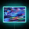 Neon Synthwave Laser Light Trails Sign with Colorful Vibrant Glowing Aesthetic