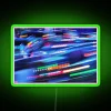 Modern Neon Sign with Vibrant RGB Light Trails and Minimal Design