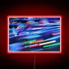 Dazzling RGB neon sign with mesmerizing laser light trails effect