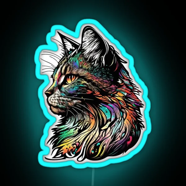 Vivid Feline RGB Neon Sign