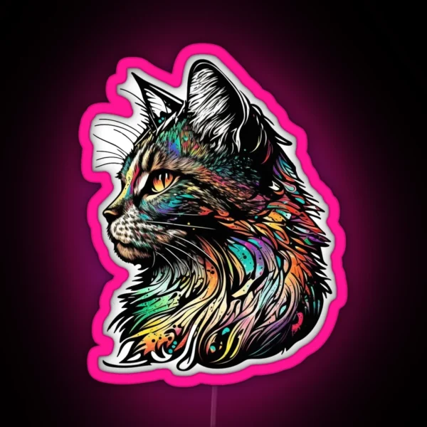 Vivid Feline RGB Neon Sign