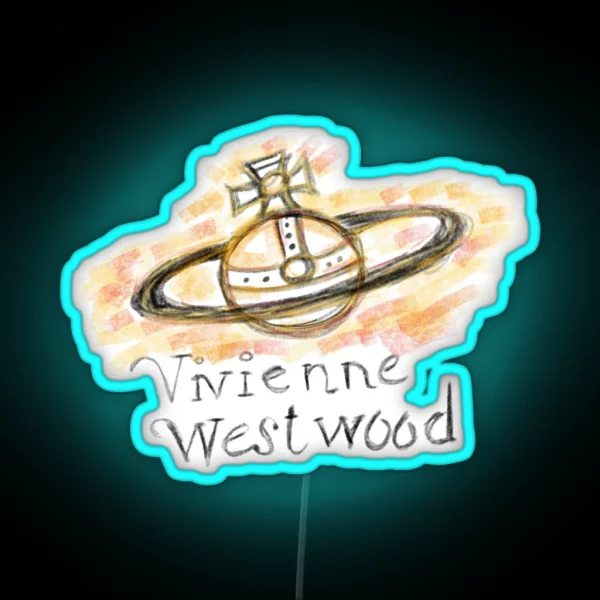 Vivienne Westwood Iconic Pencil Drawing RGB Neon Sign