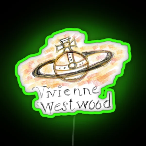 Vivienne Westwood Iconic Pencil Drawing RGB Neon Sign