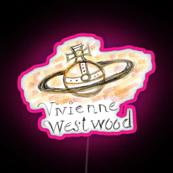 Vivienne Westwood Iconic Pencil Drawing RGB Neon Sign
