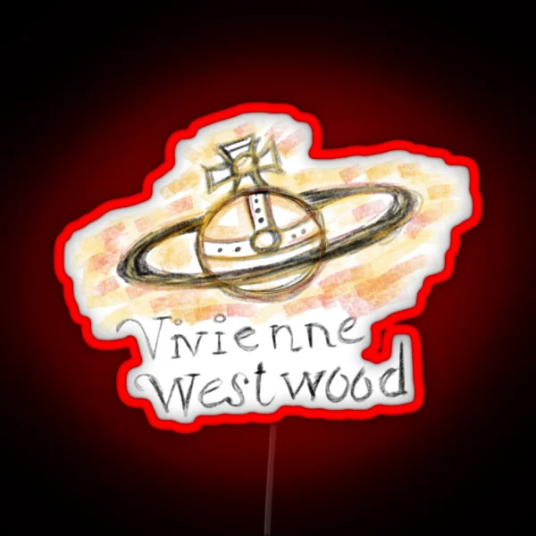 Vivienne Westwood Iconic Pencil Drawing RGB Neon Sign