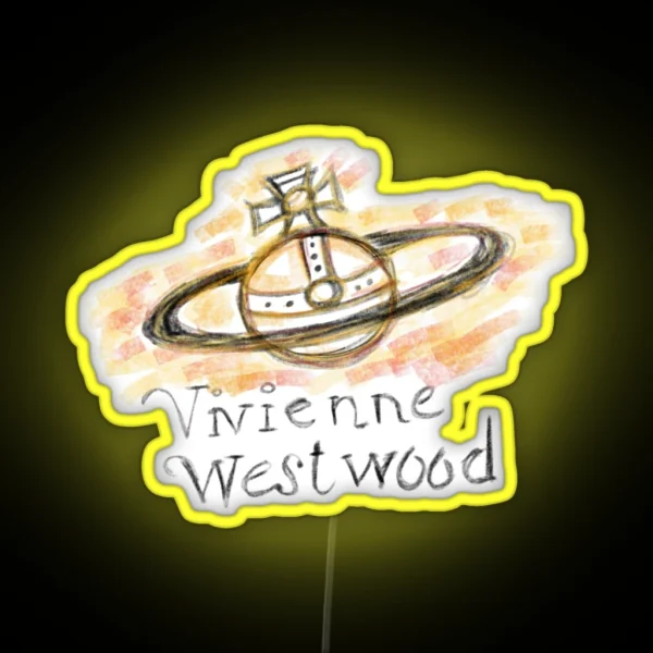 Vivienne Westwood Iconic Pencil Drawing RGB Neon Sign