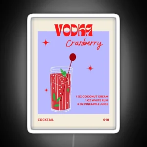 Vodka Cranberry Cocktail Poster DIGITAL Gallery Wall Wall Art Vintage Liquor Bar Art Orange Poster Pink Poster Poster Print 20×30 RGB Neon Sign