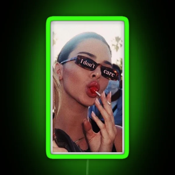 Vogue I Dont Care Lollipop Aesthetic RGB Neon Sign