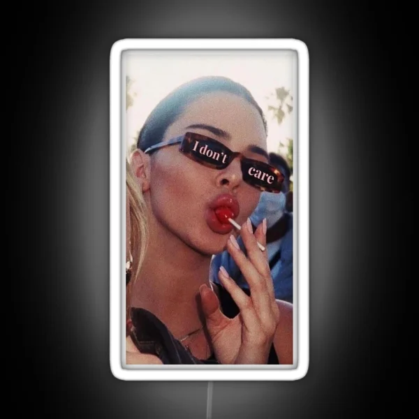Vogue I Dont Care Lollipop Aesthetic RGB Neon Sign