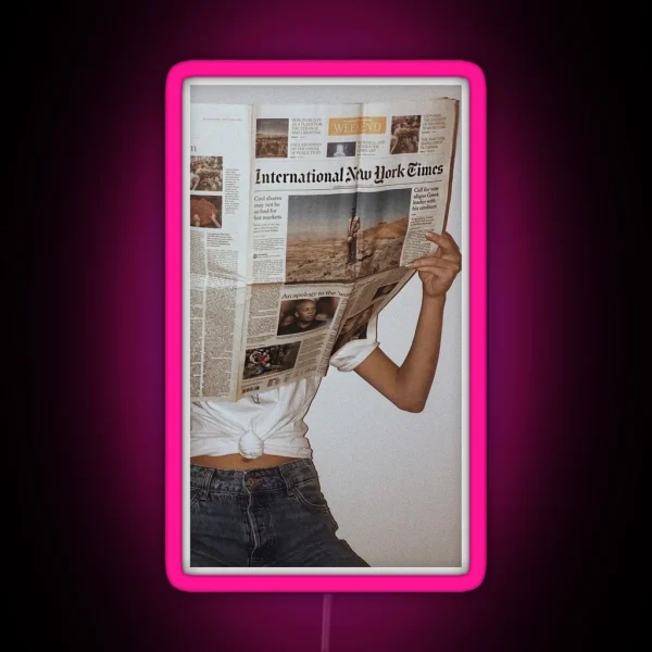 Vogue Newspaper Aesthetic RGB Neon Sign