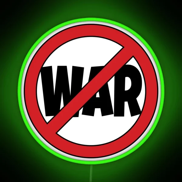 Voice Against War RGB Neon Sign