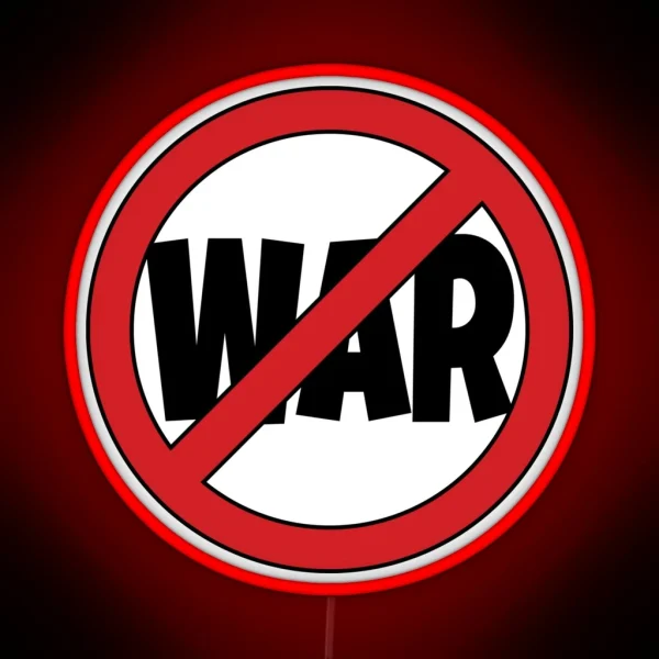 Voice Against War RGB Neon Sign