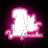 RGB LED Pet Animal Wall Art Sign with Grey Outline Design