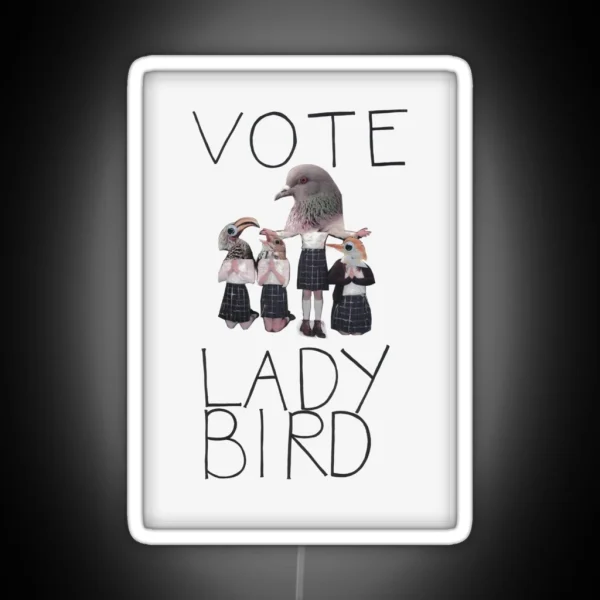 Vote Lady Bird Poster RGB Neon Sign