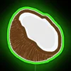 VSCO Inspired Coconut Shell Accent Wall Decal with Neon RGB Lights