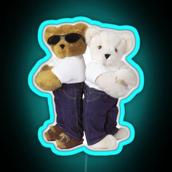 Vt Teddy Bear Duo RGB Neon Sign
