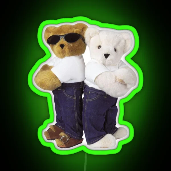 Vt Teddy Bear Duo RGB Neon Sign