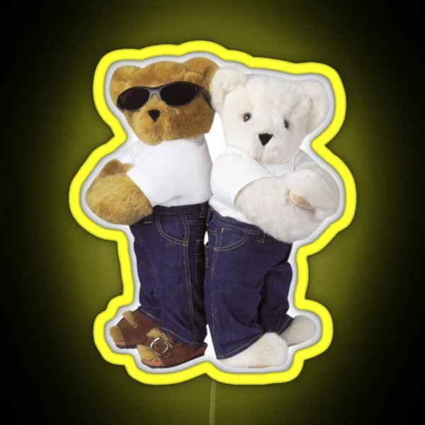 Vt Teddy Bear Duo RGB Neon Sign