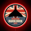 RGB Neon Sign Recalling Historic RAF Vulcan Bomber Operation Black Buck 1982