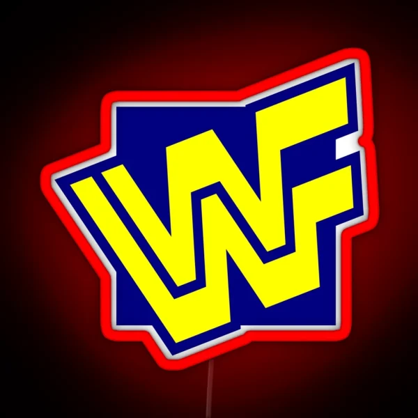 W W F 90s Block Logo RGB Neon Sign