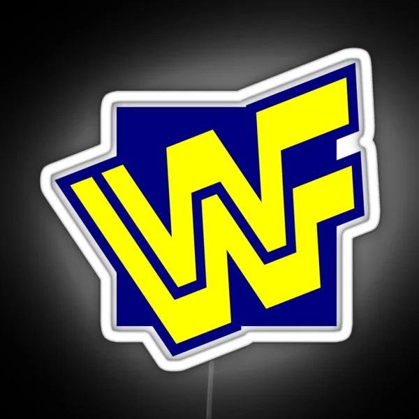 W W F 90s Block Logo RGB Neon Sign