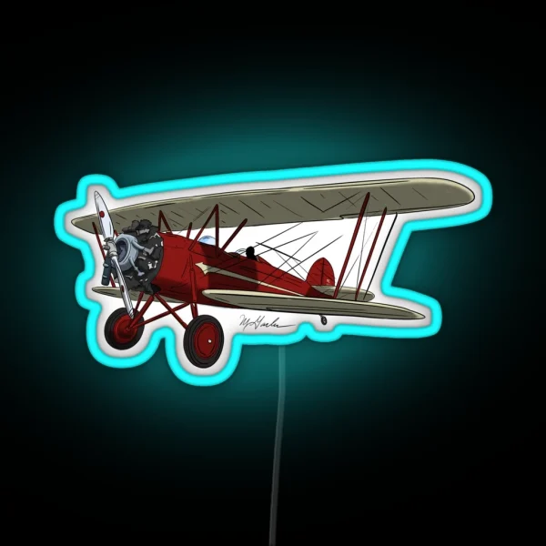 WACO N9571H Bi Plane Airplane RGB Neon Sign