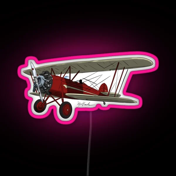 WACO N9571H Bi Plane Airplane RGB Neon Sign