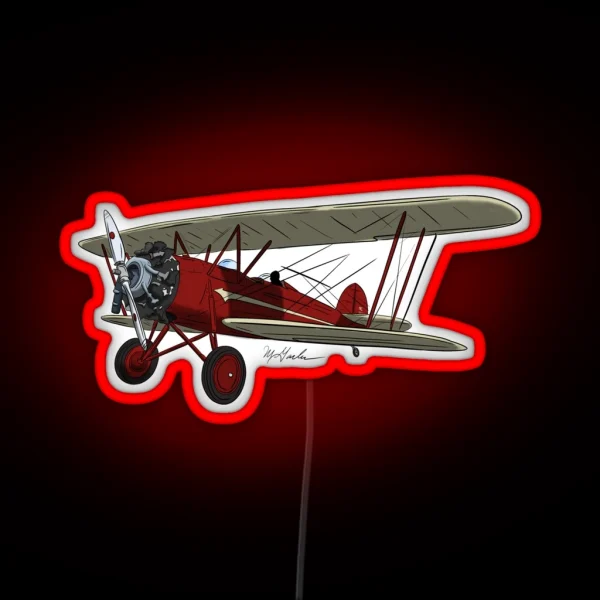 WACO N9571H Bi Plane Airplane RGB Neon Sign