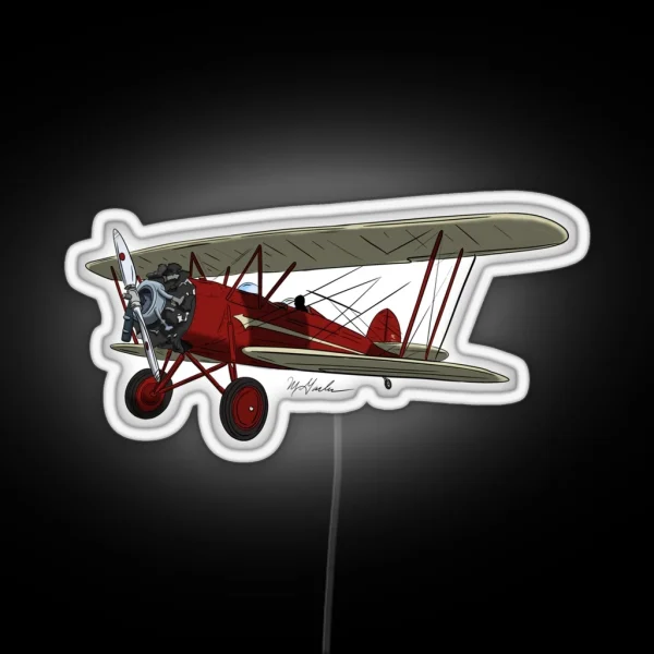 WACO N9571H Bi Plane Airplane RGB Neon Sign
