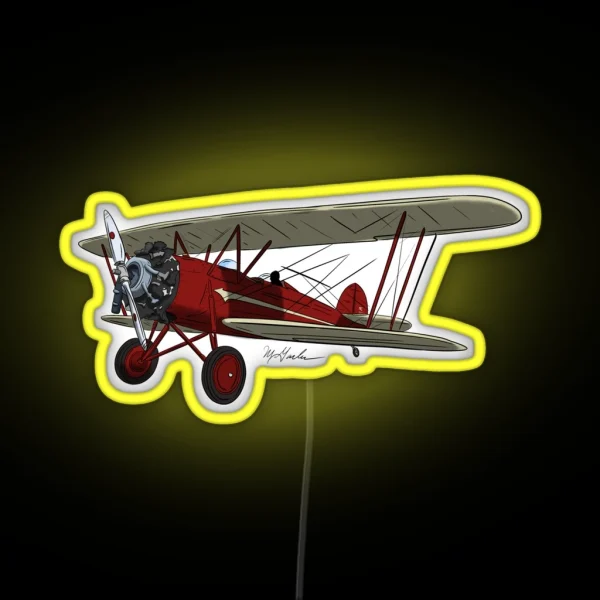 WACO N9571H Bi Plane Airplane RGB Neon Sign