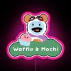 Customizable vibrant RGB waffle mochi inspired neon LED display signage