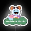 Vibrant RGB neon waffle mochi decor sign for modern kitchens