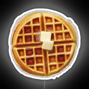 Waffle Breakfast Pattern RGB Neon Sign