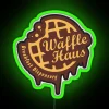 Colorful retro Waffle Haus diner inspired LED neon signage decoration