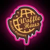 Customizable RGB Neon Sign with Waffle Haus Typography and Artwork
