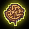 Vibrant RGB LED waffle house sign perfect for restaurants and cafes.