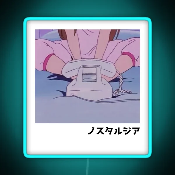 Waiting For Your Call Retro Anime Aesthetic RGB Neon Sign