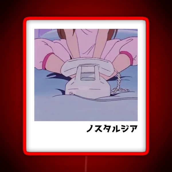 Waiting For Your Call Retro Anime Aesthetic RGB Neon Sign
