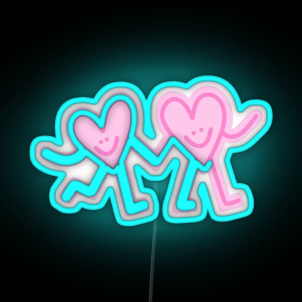 Walking Hearts RGB Neon Sign