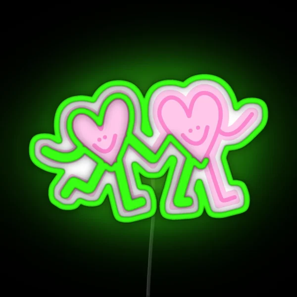 Walking Hearts RGB Neon Sign