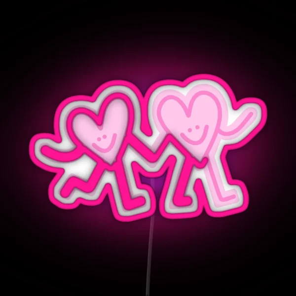 Walking Hearts RGB Neon Sign