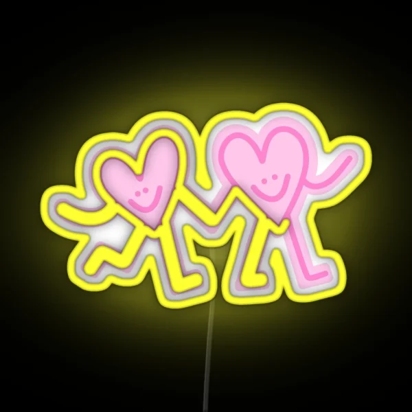 Walking Hearts RGB Neon Sign