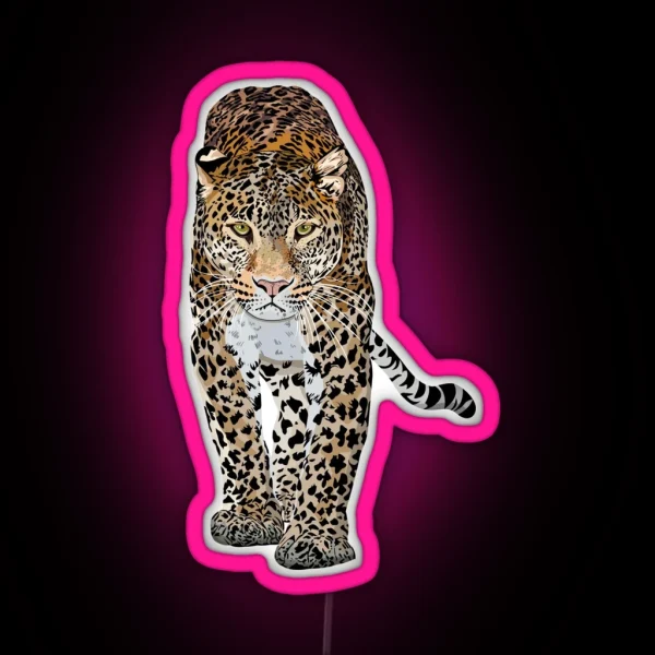 Walking Leopard RGB Neon Sign