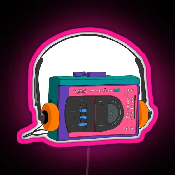 Walkman And Headphones RGB Neon Sign